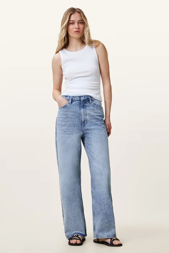 Bavlnené rifle AllSaints BLAKE Planet friendly modrá W060EC