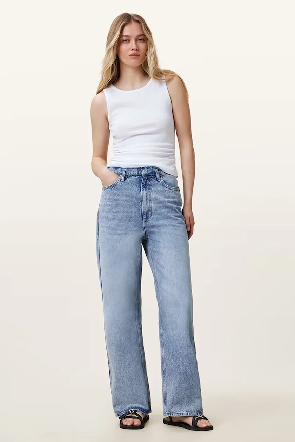 Bavlnené rifle AllSaints BLAKE Planet friendly modrá W060EC