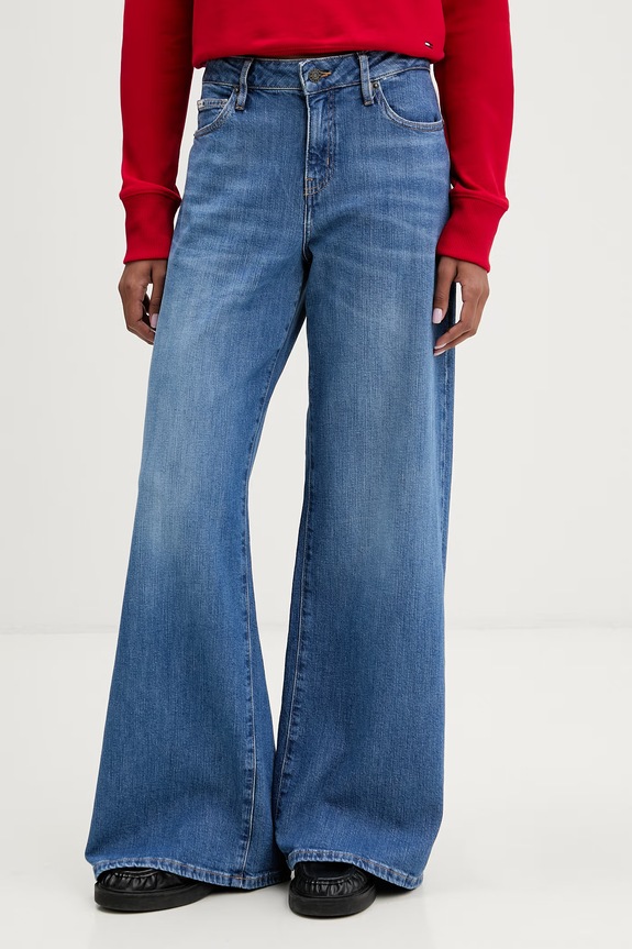 Guess Jeans дънки wide leg дамски син W5YA0O.D0021