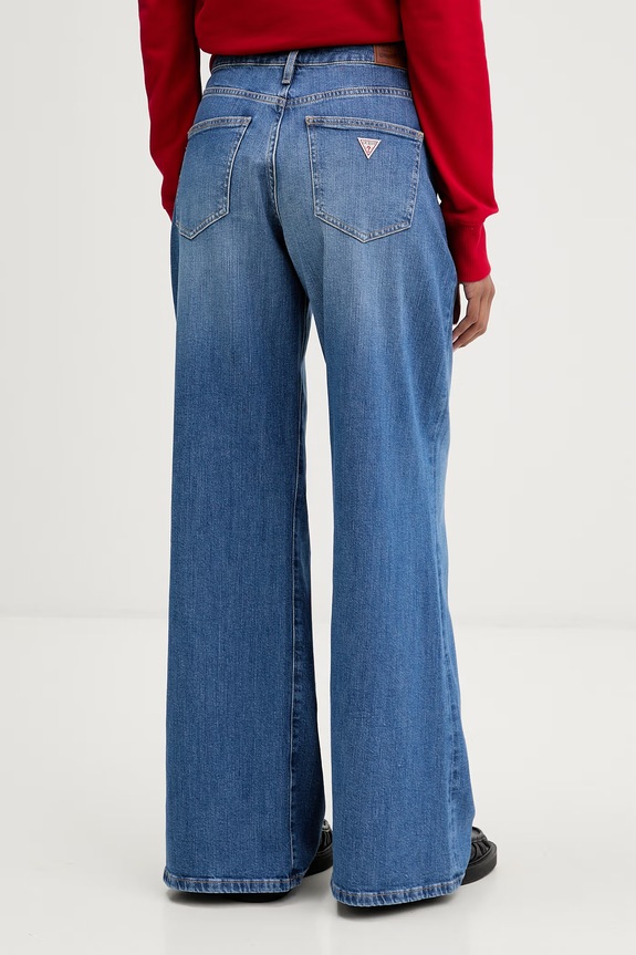 Дрехи Guess Jeans дънки wide leg дамски W5YA0O.D0021 син