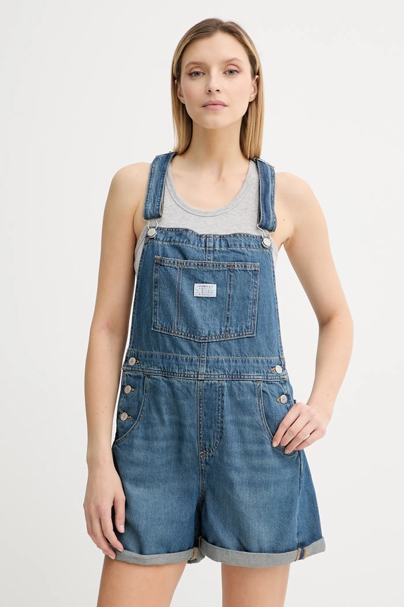 Levi's ogrodniczki jeansowe VINTAGE SHORTALL niebieski 52333.0057