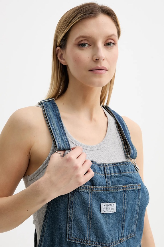 Levi's ogrodniczki jeansowe VINTAGE SHORTALL niebieski 52333.0057