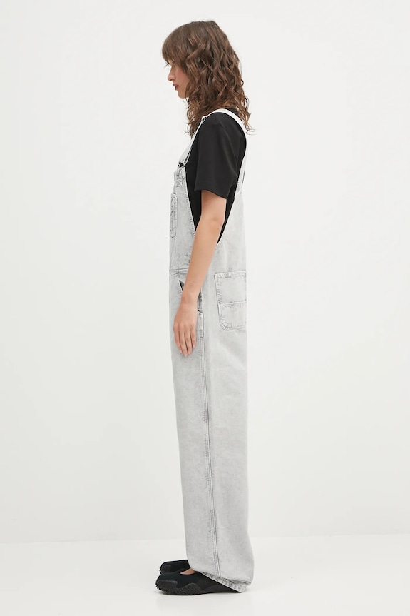 Carhartt WIP șalopete din denim W' Bib Overall Straight I035572.895F gri AW25