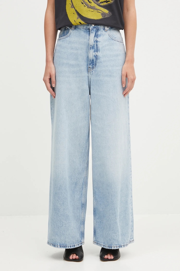GANNI jeansy Soft Rigid Denim Baggy high niebieski J1743