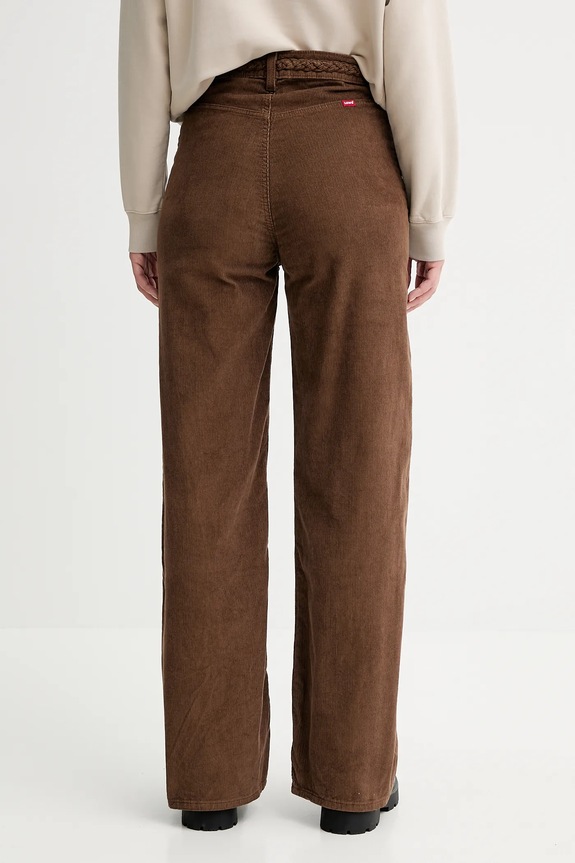 Ρούχα Κοτλέ παντελόνι Levi's RIBCAGE WL BRAIDED 001US καφέ