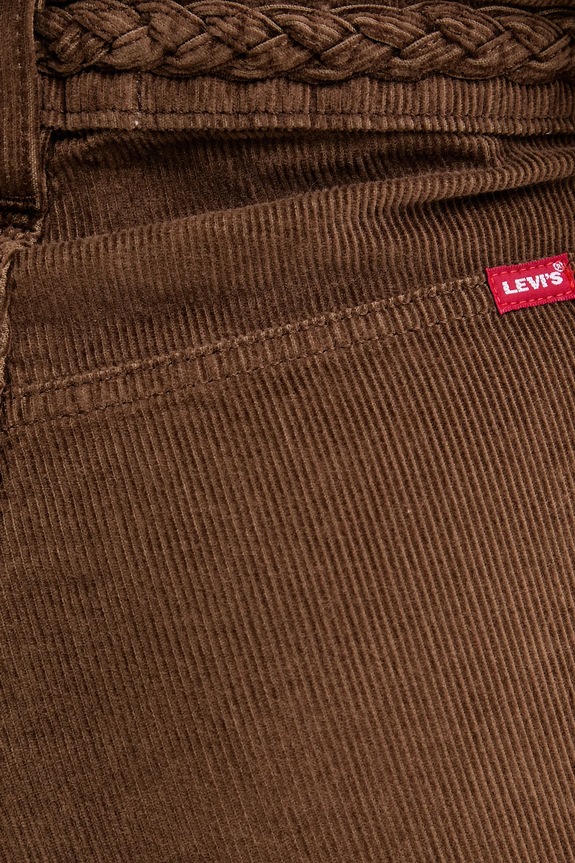 Κοτλέ παντελόνι Levi's RIBCAGE WL BRAIDED καφέ 001US