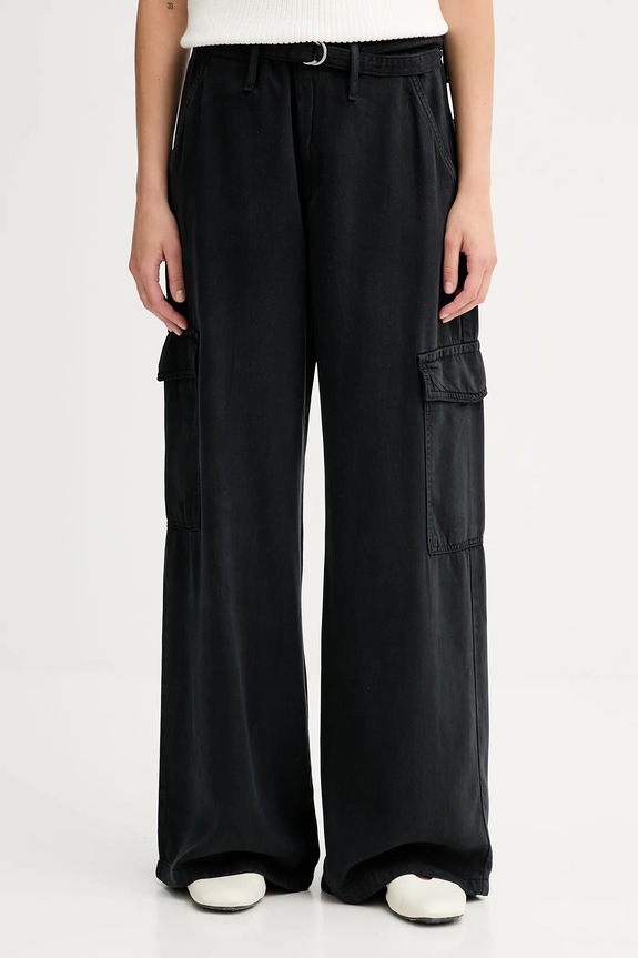 Levi's spodnie BAGGY DAD CARGO tkanina czarny 003IN