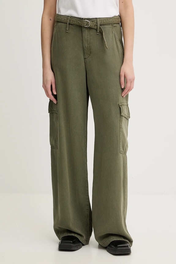 Hlače Levi's BAGGY DAD CARGO Raven zelena 003IN.0004