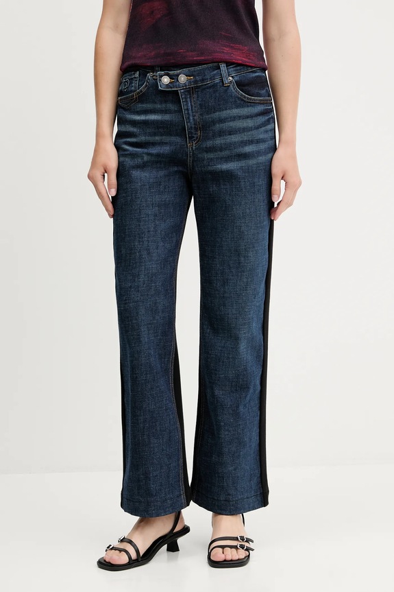 Desigual pantaloni de trening TWIST tricotaj albastru 25WWDD14