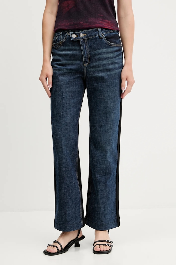 Desigual pantaloni de trening TWIST tricotaj albastru 25WWDD14