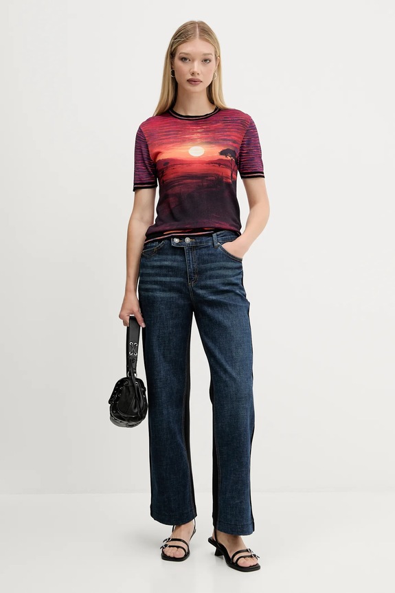 Desigual pantaloni de trening TWIST 25WWDD14 albastru AW25