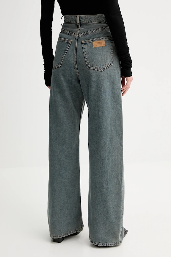 Îmbrăcăminte MM6 Maison Margiela blugi wide leg femei S52LA0257.S30844.963 albastru