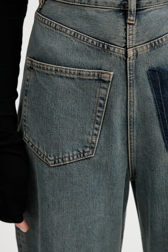 MM6 Maison Margiela blugi wide leg femei albastru S52LA0257.S30844.963