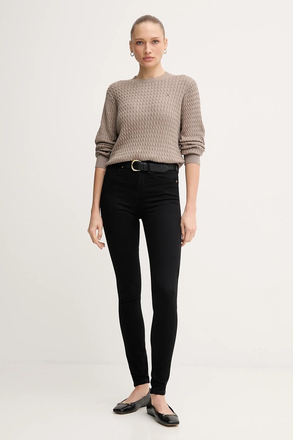Τζιν παντελόνι Tommy Hilfiger WW0WW46720 μαύρο AW25