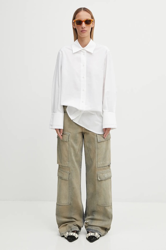Rick Owens DRKSHDW jeansy bawełniane Double Cargo DS02E7308.DMP beżowy