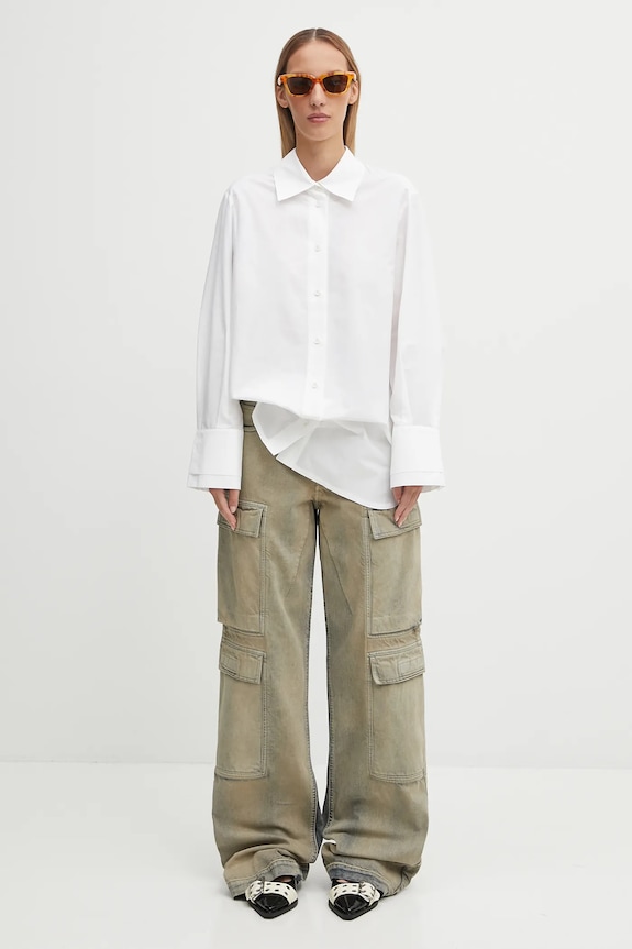 Rick Owens DRKSHDW jeansy bawełniane Double Cargo DS02E7308.DMP beżowy