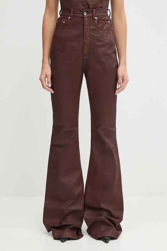 Rick Owens DRKSHDW jeansy Bolan Bootcut czerwony DS02E7311.SDSW