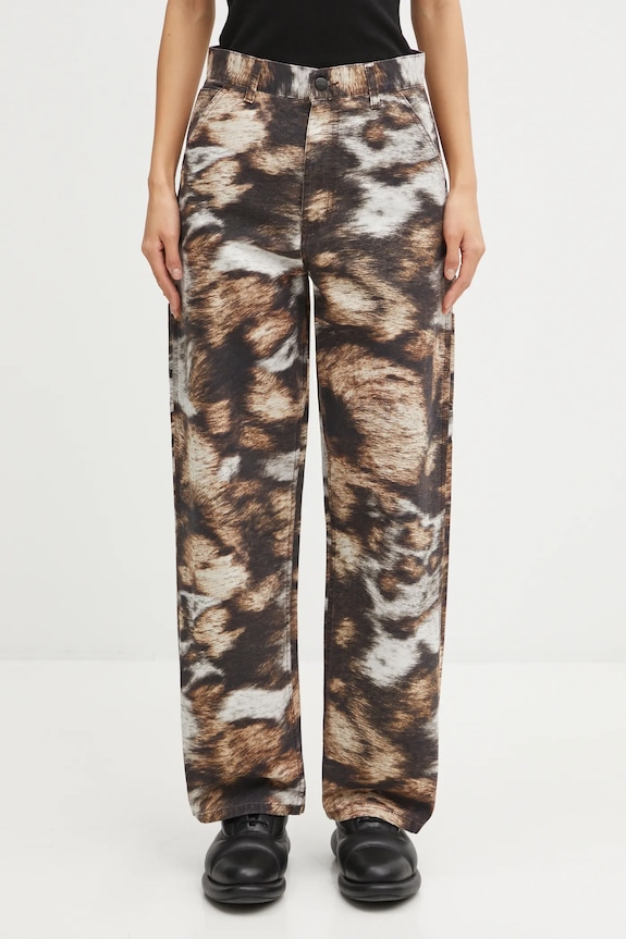 Carhartt WIP pantaloni de bumbac W' Brandon Single Knee Pant cu modele multicolor I034880.38W06
