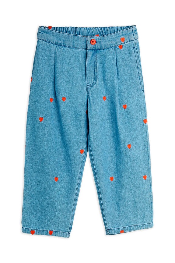 Mini Rodini jeansy dziecięce Mini hearts 2563011760 niebieski AW25