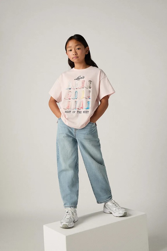 Παιδικά τζιν Levi's BAGGY BARREL τζιν παντελόνι μπλε 4EN387