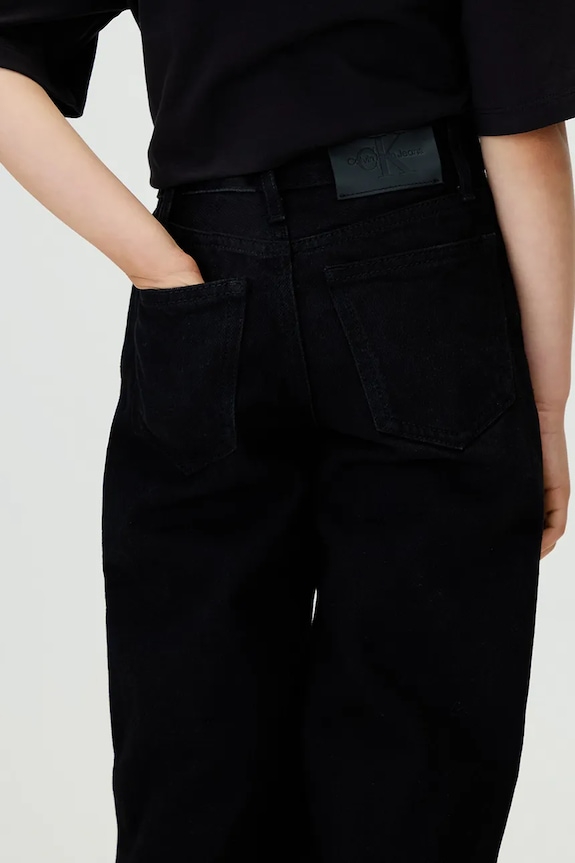 Παιδικά τζιν Calvin Klein Jeans HR WIDE μαύρο IG0IG02998.9BYA