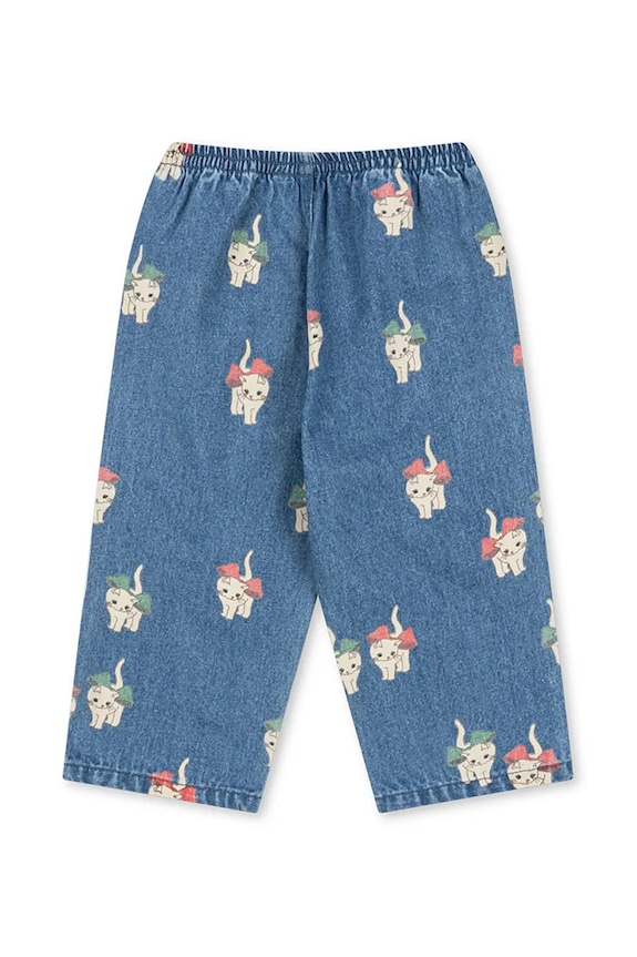 DÍVKA Dětské rifle Konges Sløjd MAGOT SLIT PANTS GOTS KS105173.9BYA modrá