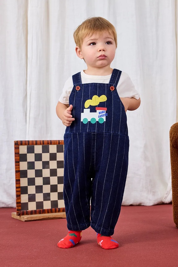 Βρεφική σαλοπέτα Bobo Choses Choo Choo Planet friendly σκούρο μπλε 225AB092