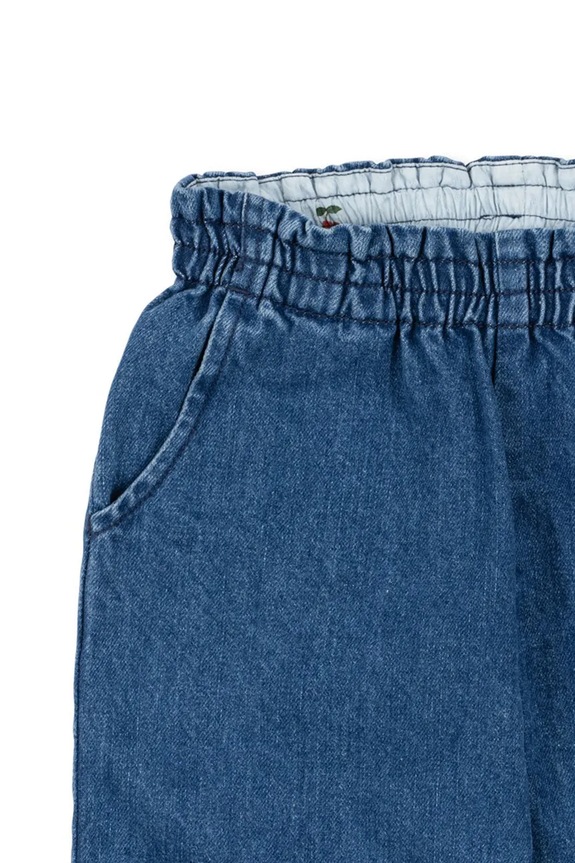 Chłopiec Konges Sløjd jeansy bawełniane MAGOT FRILL PANTS GOTS KS104476.9BYA granatowy