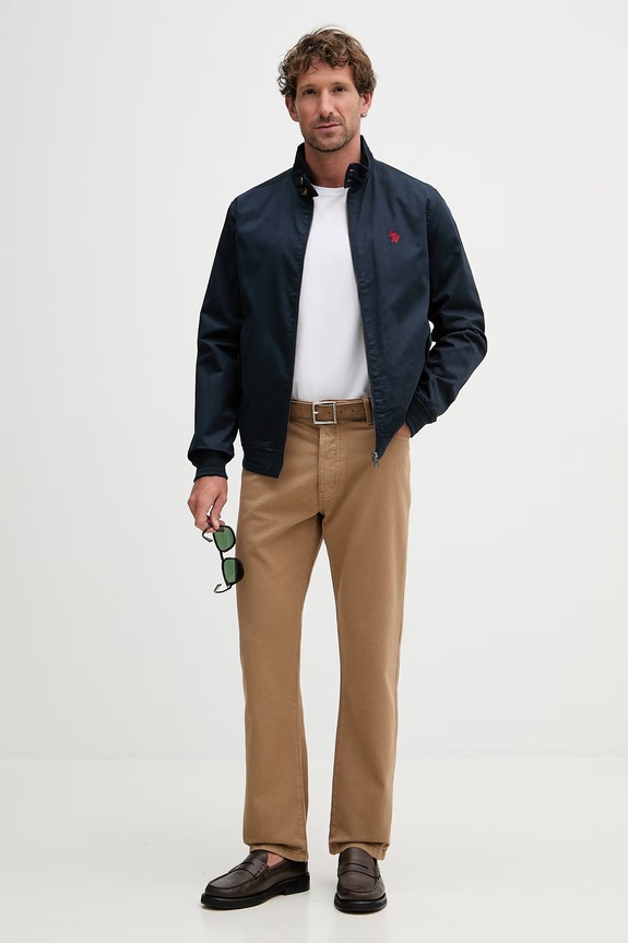 United Colors of Benetton pantaloni straight bărbătești din bumbac 4U32UE01W maro SS26
