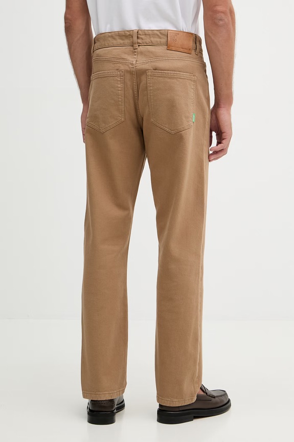 Îmbrăcăminte United Colors of Benetton pantaloni straight bărbătești din bumbac 4U32UE01W maro
