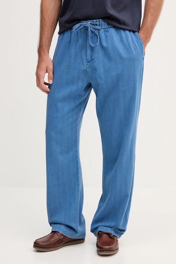Frescobol Carioca pantaloni de bumbac drept albastru 2606.855