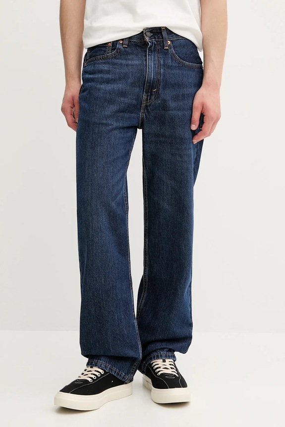 Levi's blugi din bumbac 565 LOOSE STRAIGHT bleumarin A7221.0011