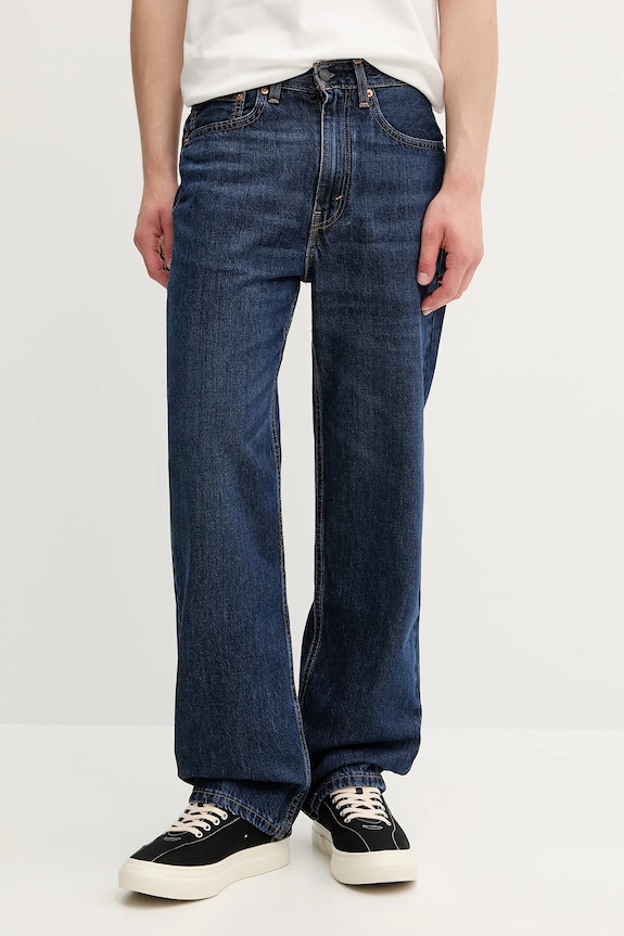 Levi's blugi din bumbac 565 LOOSE STRAIGHT bleumarin A7221.0011