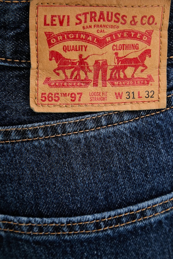 Levi's blugi din bumbac 565 LOOSE STRAIGHT bleumarin A7221.0011