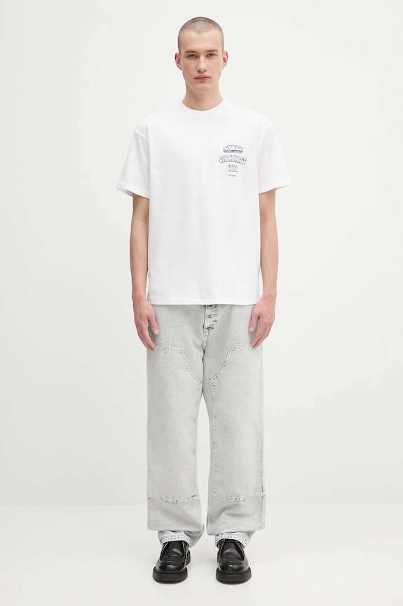 Traperice Carhartt WIP Double Knee Pant I035556.895F siva