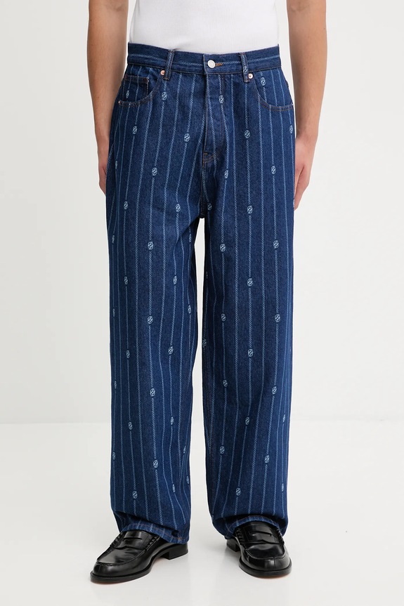 Drôle de Monsieur jeansy Le Jean Baggy Monogramme niebieski I.BP168.CO238