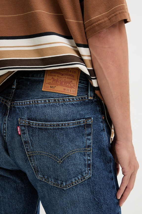 Levi's blugi din bumbac 501® LEVIS®ORIGINAL FIT albastru 00501.3737
