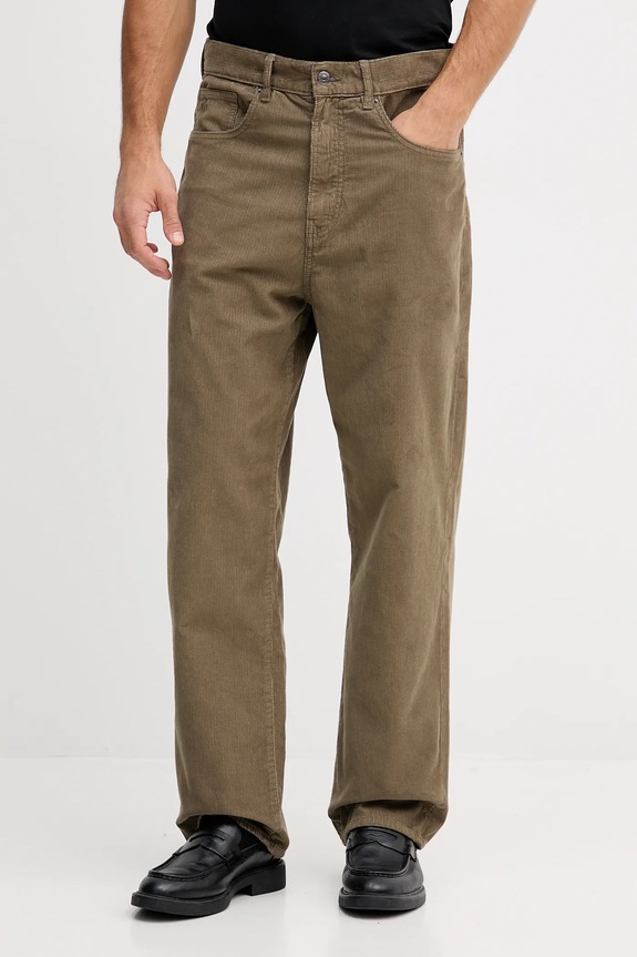 Armani Exchange pantaloni de catifea cord drept verde XM001156.AF18825