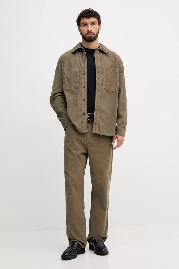 Armani Exchange pantaloni de catifea cord XM001156.AF18825 verde AW25