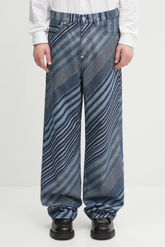Джинси Kenzo Diagonal Stripe Turn Up Wide Fit блакитний FF65DP4216Z1