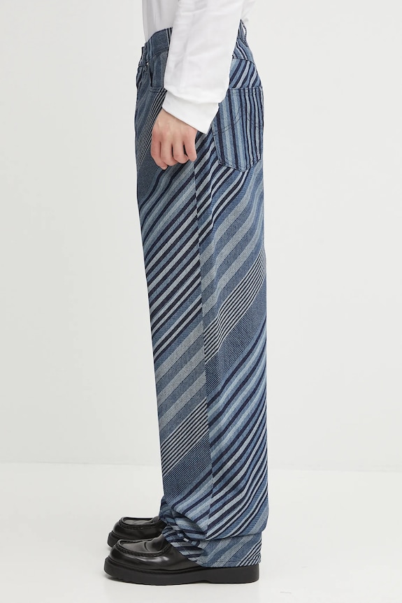 Джинси Kenzo Diagonal Stripe Turn Up Wide Fit FF65DP4216Z1 блакитний AW25