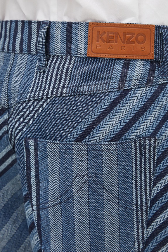 Джинси Kenzo Diagonal Stripe Turn Up Wide Fit блакитний FF65DP4216Z1