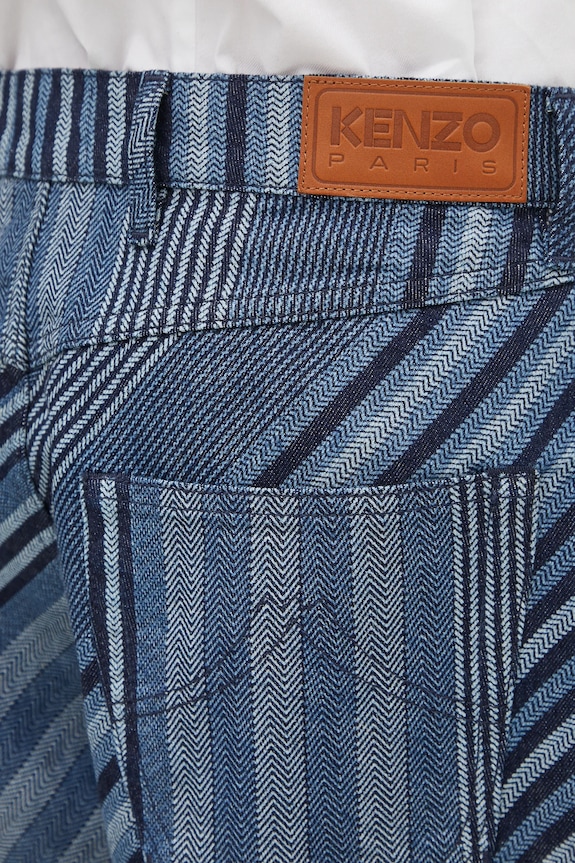 Джинси Kenzo Diagonal Stripe Turn Up Wide Fit блакитний FF65DP4216Z1
