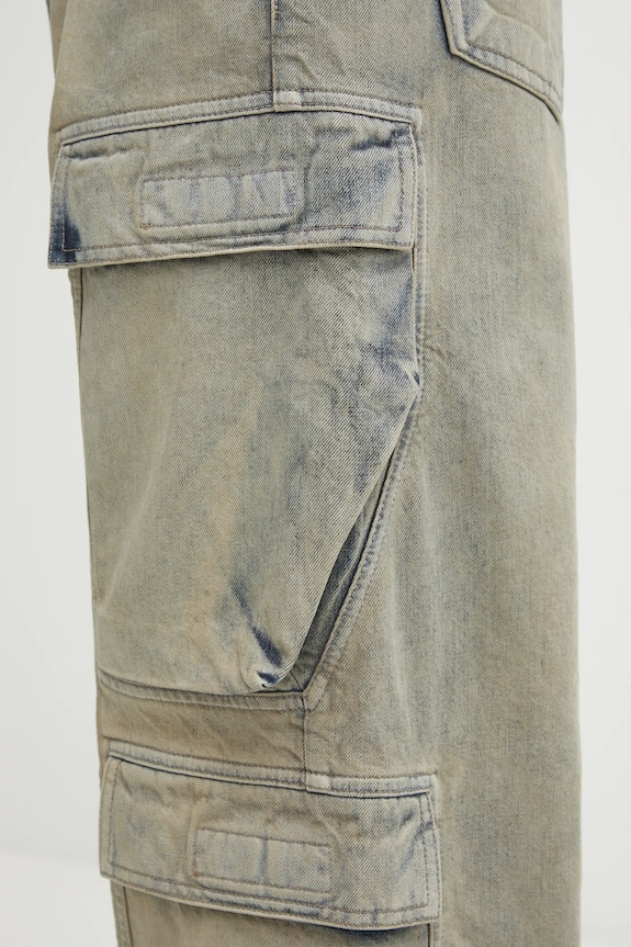 Хлопковые джинсы Rick Owens DRKSHDW Double Cargo серый DU02E7361.DMP