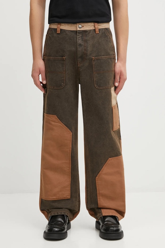 Andersson Bell jeans Patchwork Carpenter Wide-Leg maro apa839m