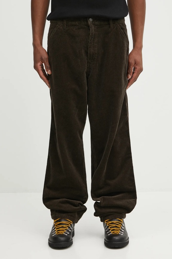 Carhartt WIP spodnie sztruksowe Simple Pant gładkie zielony I027217.4702