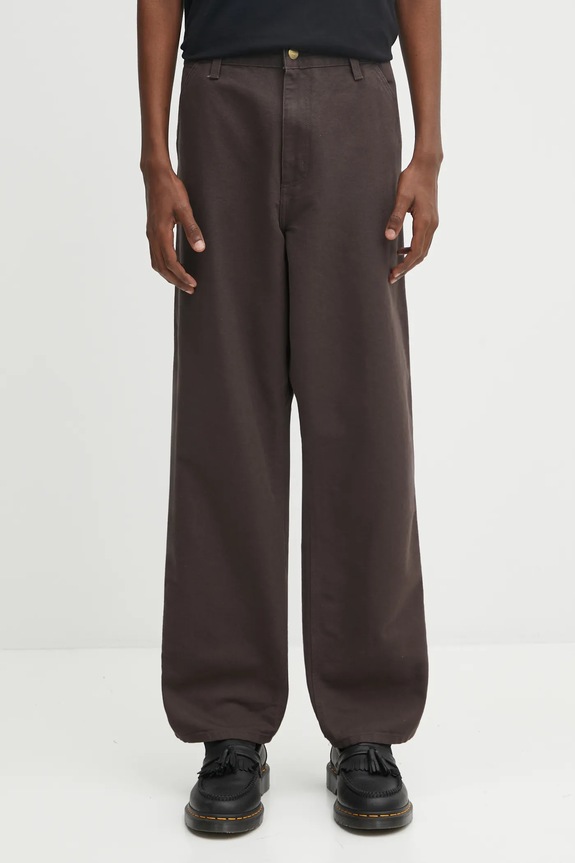 Βαμβακερό παντελόνι Carhartt WIP Single Knee Pant βαμβάκι καφέ I031497.4702