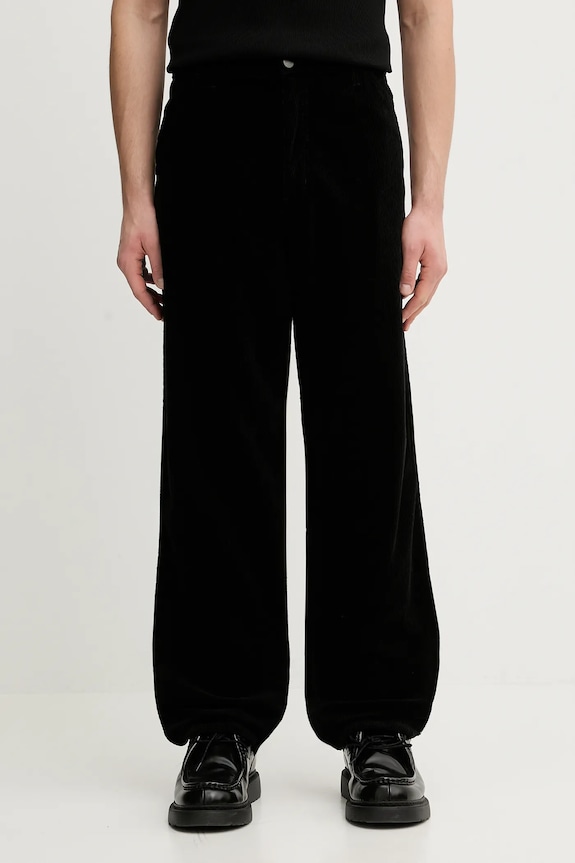 Carhartt WIP spodnie bawełniane Single Knee Pant gładkie czarny I028627.8902