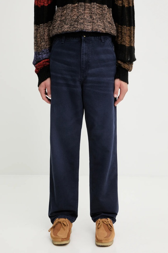 Carhartt WIP cotton trousers Simple Pant jersey navy I035643.1C4O