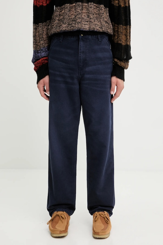 Carhartt WIP cotton trousers Simple Pant jersey navy I035643.1C4O